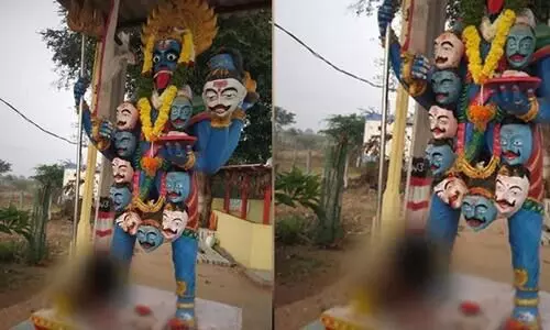 Mans Head Found At Idols Feet