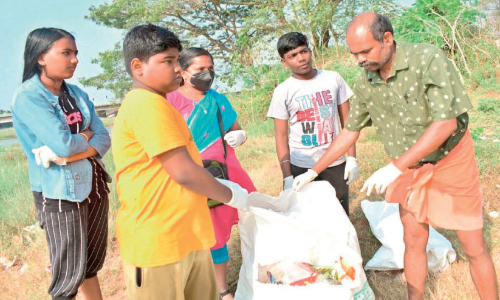 Bharatha puzha has cleared the river Sani and family