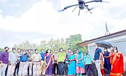 Start of drone survey  pathanamthitta district