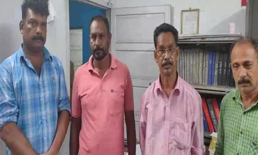 വാഹനം കൊണ്ടിടിച്ചശേഷം യുവാവിനേയും കുടുംബത്തെയും ആക്രമിച്ചു: നാലംഗ സംഘം അറസ്റ്റിൽ