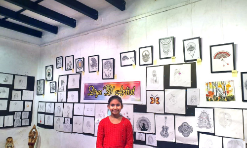 വരകളിൽ വൈവിധ്യം നിറച്ച്​ ദിയ