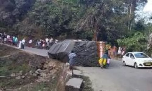 നാടുകാണിയിൽ വീണ്ടും ചരക്ക് ലോറി മറിഞ്ഞു