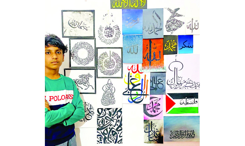 അറബിക് കാലിഗ്രഫിയിൽ വിസ്മയമായി മെഹ്ഫിൻ അറബിക് കാലിഗ്രഫിയിൽ വിസ്മയമായി മെഹ്ഫിൻ