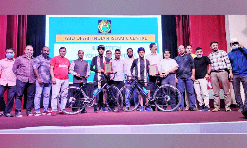 സൈക്കിള്‍ സവാരി; വിദ്യാര്‍ഥികള്‍ക്ക് സ്വീകരണം നല്‍കി