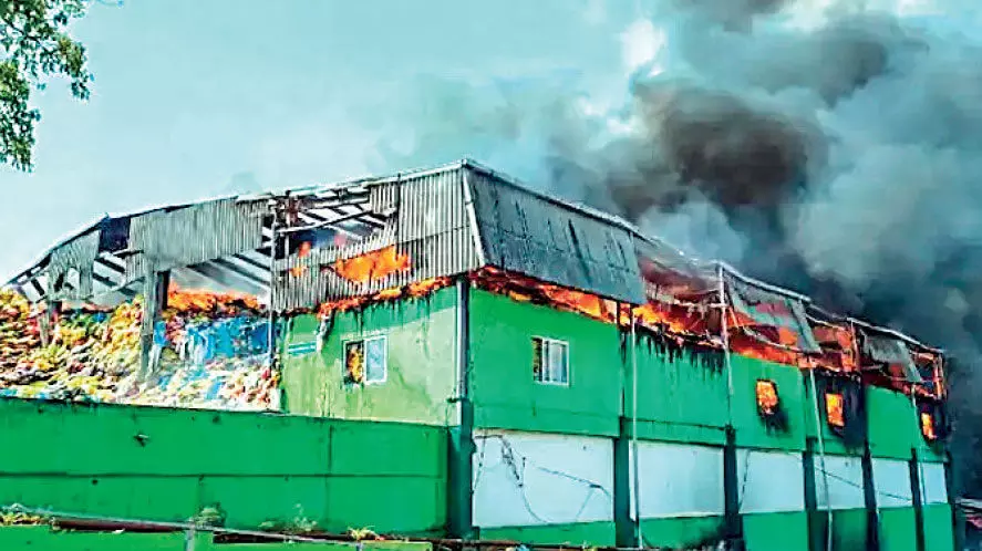 Fire breaks out at IMAs bio-medical waste plant at Kanjikode