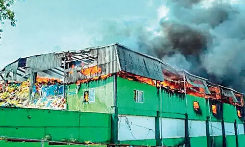 Fire breaks out at IMAs bio-medical waste plant at Kanjikode Fire breaks out at IMAs bio-medical waste plant at Kanjikode