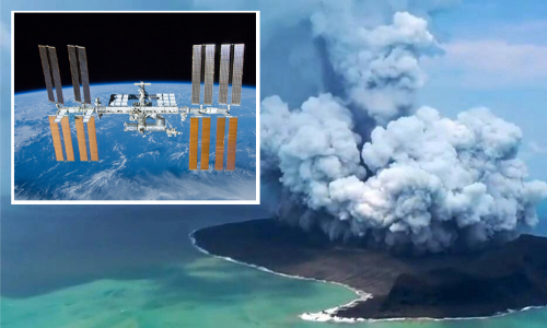 സുനാമിക്ക്​ കാരണമായ ടോംഗ അഗ്നിപർവത സ്​ഫോടനം; നാസ പങ്കുവെച്ച ബഹിരാകാശത്ത്​ നിന്നുള്ള ചിത്രങ്ങൾ വൈറൽ