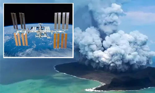 സുനാമിക്ക്​ കാരണമായ ടോംഗ അഗ്നിപർവത സ്​ഫോടനം; നാസ പങ്കുവെച്ച ബഹിരാകാശത്ത്​ നിന്നുള്ള ചിത്രങ്ങൾ വൈറൽ