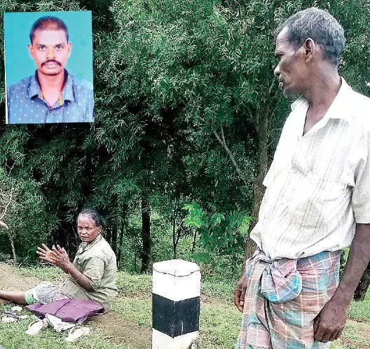 Without waiting for the son Sabarimuthu left