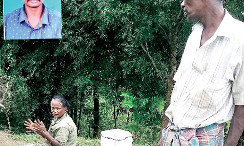 Without waiting for the son Sabarimuthu left