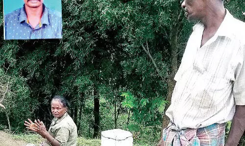 Without waiting for the son Sabarimuthu left