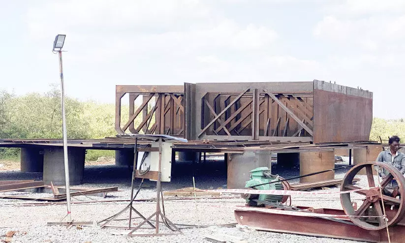 ദേശീയപാത വികസനം:തുരുത്തി പാലം പരീക്ഷണ പൈലിങ് അന്തിമഘട്ടത്തിൽ