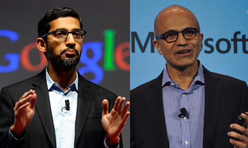 ഗൂഗിൾ സി.ഇ.ഒ സുന്ദർ പിച്ചൈക്കും മൈക്രോസോഫ്​റ്റ്​ സി.ഇ.ഒ സത്യ നദെല്ലക്കും പത്മ പുരസ്​കാരം
