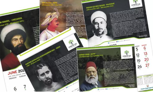 A calendar from Britain telling anti-occupation history