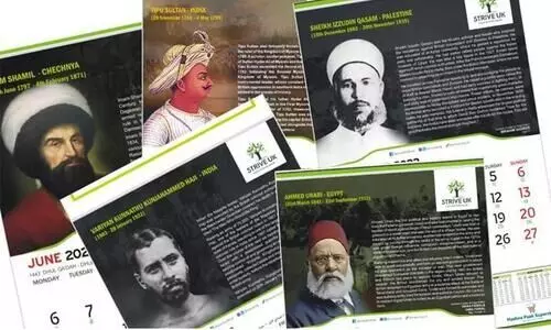 A calendar from Britain telling anti-occupation history