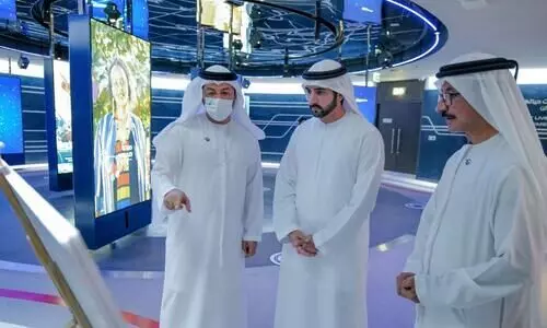 ശൈഖ്​ ഹംദാൻ എക്സ്​പോ ഡി.പി വേൾഡ്​ പവലിയൻ സന്ദർശിച്ചു