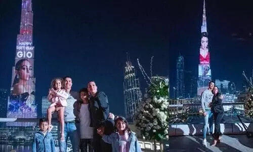 Cristiano Ronaldo illuminates Burj Khalifa on girlfriend Georgina