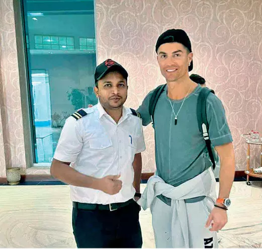 Shafiq with Cristiano Ronaldo