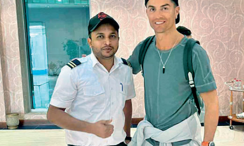 Shafiq with Cristiano Ronaldo