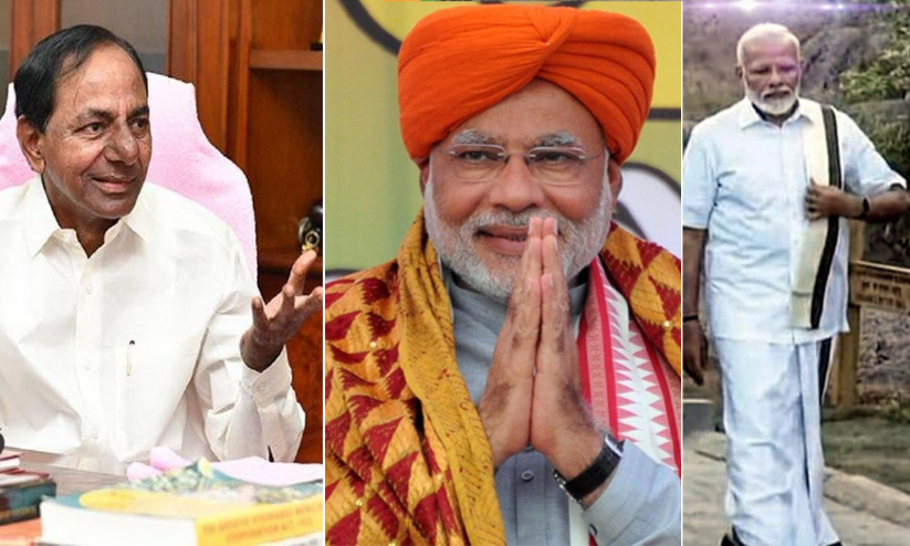 ബംഗാളിലാണെങ്കിൽ താടി, തമിഴ്‌നാട്ടില്‍ ലുങ്കി, പഞ്ചാബിൽ തൊപ്പി എന്തിനാണീ ഗിമ്മിക്കുകൾ..? - മോദിക്കെതിരെ കെ.സി.ആർ