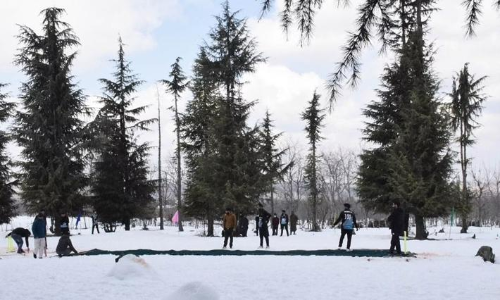 First-ever snow cricket tournament, snow run held in pulwama