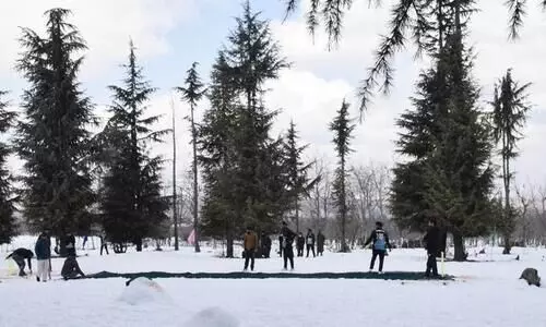 First-ever snow cricket tournament, snow run held in pulwama