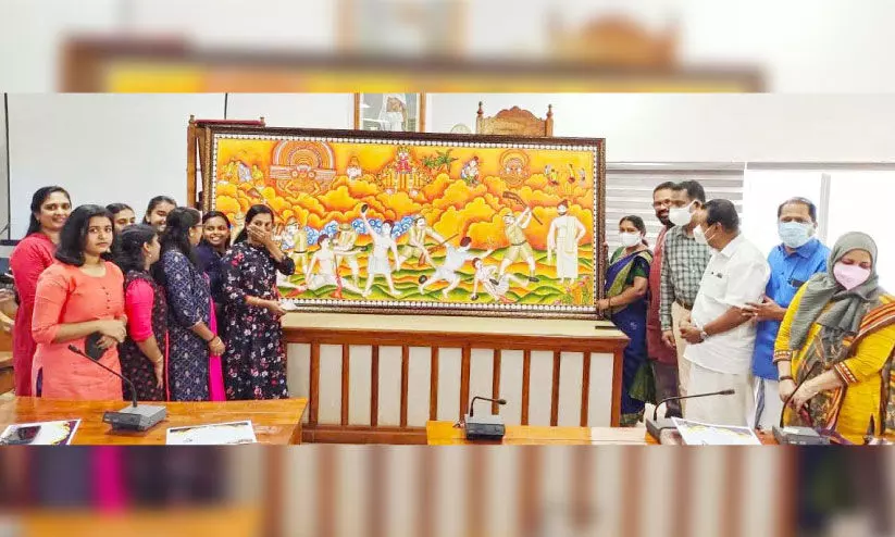 കരിവെള്ളൂർ സമരത്തിന് ചുമർചിത്ര ഭാഷ്യം കരിവെള്ളൂർ സമരത്തിന് ചുമർചിത്ര ഭാഷ്യം