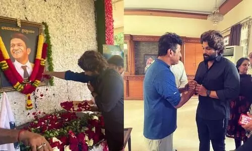 Allu Arjun Visits Puneeth Rajkumars Family