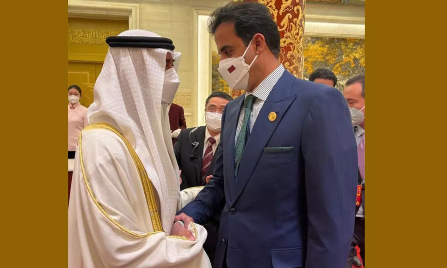 ചൈനയിൽ അബൂദബി കിരീടാവകാശി-ഖത്തർ അമീർ കൂടിക്കാഴ്ച