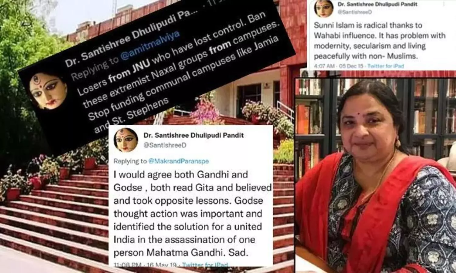 As new JNU VC is appointed, her old tweets about Nathuram Godse, farmers’ protests draw criticism