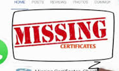 missing certificates