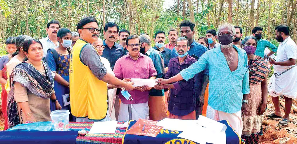 Eight families were given land to build houses Eight families were given land to build houses