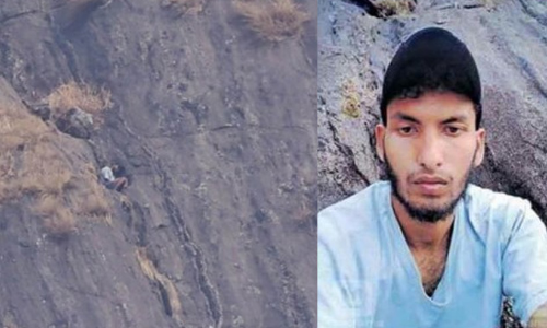 മലയിടുക്കിൽ കുടുങ്ങിയ യുവാവിനെ രക്ഷിക്കാൻ തീവ്രശ്രമം; ഹെലികോപ്റ്റർ എത്തിച്ചു