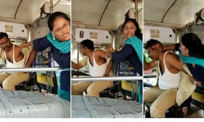 Woman arrested after video of her assaulting bus driver in Vijayawada