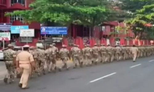 ഹിജാബ്​ വിവാദം: ഉഡുപ്പിയിൽ സുരക്ഷാ സേനയുടെ ഫ്ലാഗ്​ മാർച്ച്​