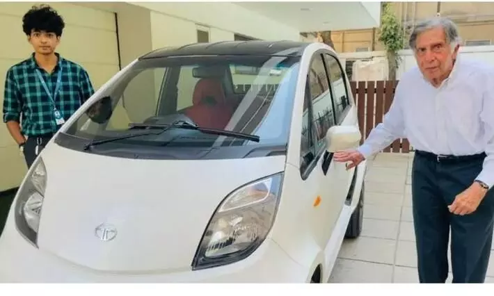 Ratan Tata takes delivery of custom Tata Nano electric car. Check details.