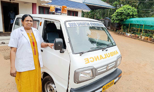 Biji is the only female ambulance driver in Idukki