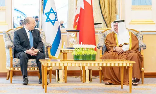 ഇ​സ്രാ​യേ​ൽ പ്ര​ധാ​ന​മ​ന്ത്രി​യു​മാ​യി കി​രീ​ടാ​വ​കാ​ശി ച​ർ​ച്ച ന​ട​ത്തി