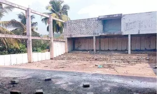 Construction of the Modern Convention Center is halfway done Construction of the Modern Convention Center is halfway done