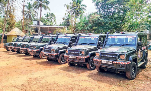 Eight Force Gurkha vehicles at Malappuram Eight Force Gurkha vehicles at Malappuram