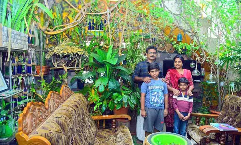 വീട്ടുവളപ്പിൽ വനമൊരുക്കി അധ്യാപക കുടുംബം