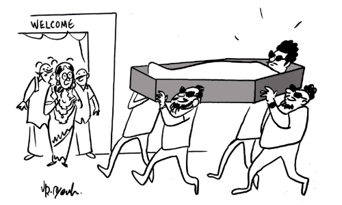 വരൻ ശവപ്പെട്ടിയിൽ; കൂട്ടുകാരൻ കട്ടിലിനടിയിൽ