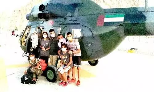 വാദി ഖുദാ പര്‍വതനിരയില്‍ കുടുങ്ങിയ ഏഴു പേരെ രക്ഷപ്പെടുത്തി