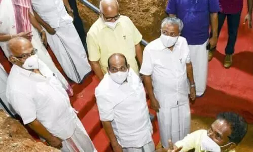 The foundation stone was laid for the new headquarters of the CPM