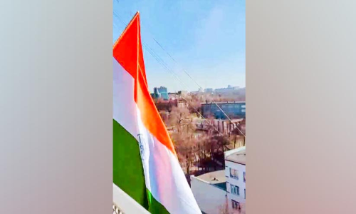 indian flag at ukraine