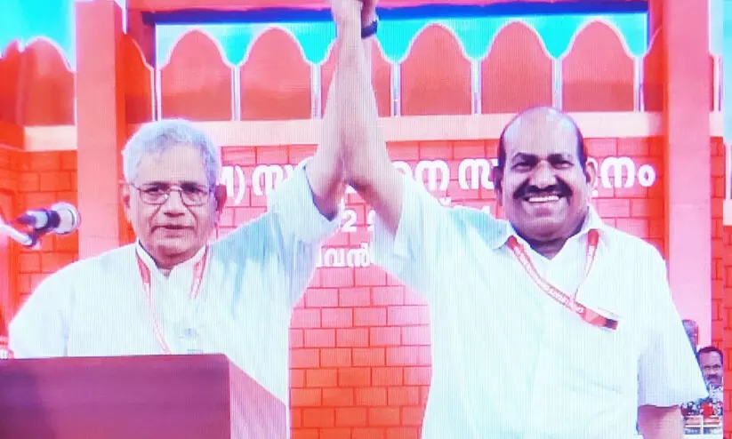 മൂന്നാം തവണയും കോടിയേരി ബാലകൃഷ്ണൻ സി.പി.എം സംസ്ഥാന സെക്രട്ടറി മൂന്നാം തവണയും കോടിയേരി ബാലകൃഷ്ണൻ സി.പി.എം സംസ്ഥാന സെക്രട്ടറി