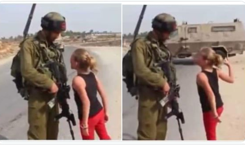 സൈനികനെ ഇടിച്ച ധീരയായ പെൺകുട്ടി യുക്രെയ്​നിയല്ല; ഇവൾ ഫലസ്​തീനിലെ പെൺപുലി -VIDEO