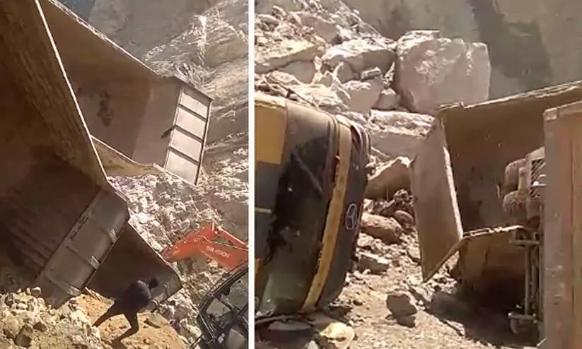 ഗുണ്ടൽപേട്ടിലെ ക്വാറി അപകടം; മൂന്ന് മൃതദേഹം കണ്ടെടുത്തു ഗുണ്ടൽപേട്ടിലെ ക്വാറി അപകടം; മൂന്ന് മൃതദേഹം കണ്ടെടുത്തു