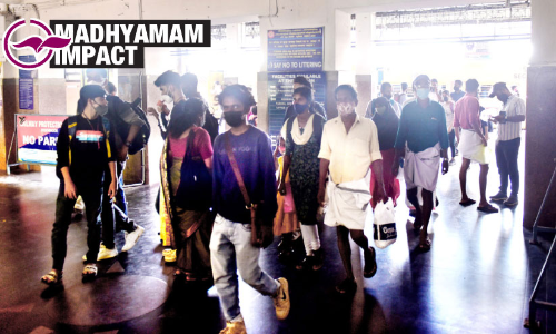 The closed door on the first platform of the Kozhikode railway station was opened