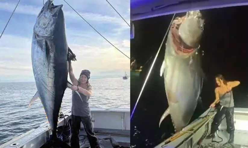 Watch: Woman Managed To Pull In A Large 450 Kilogram Bluefin Tuna On Board Her Boat All By Herself